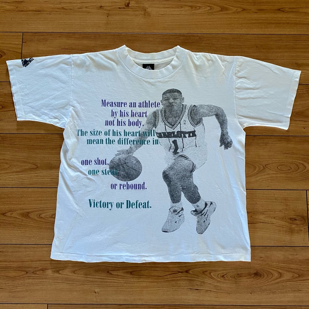 Vintage Reebok above the rim Moggy Bogues t-shirt